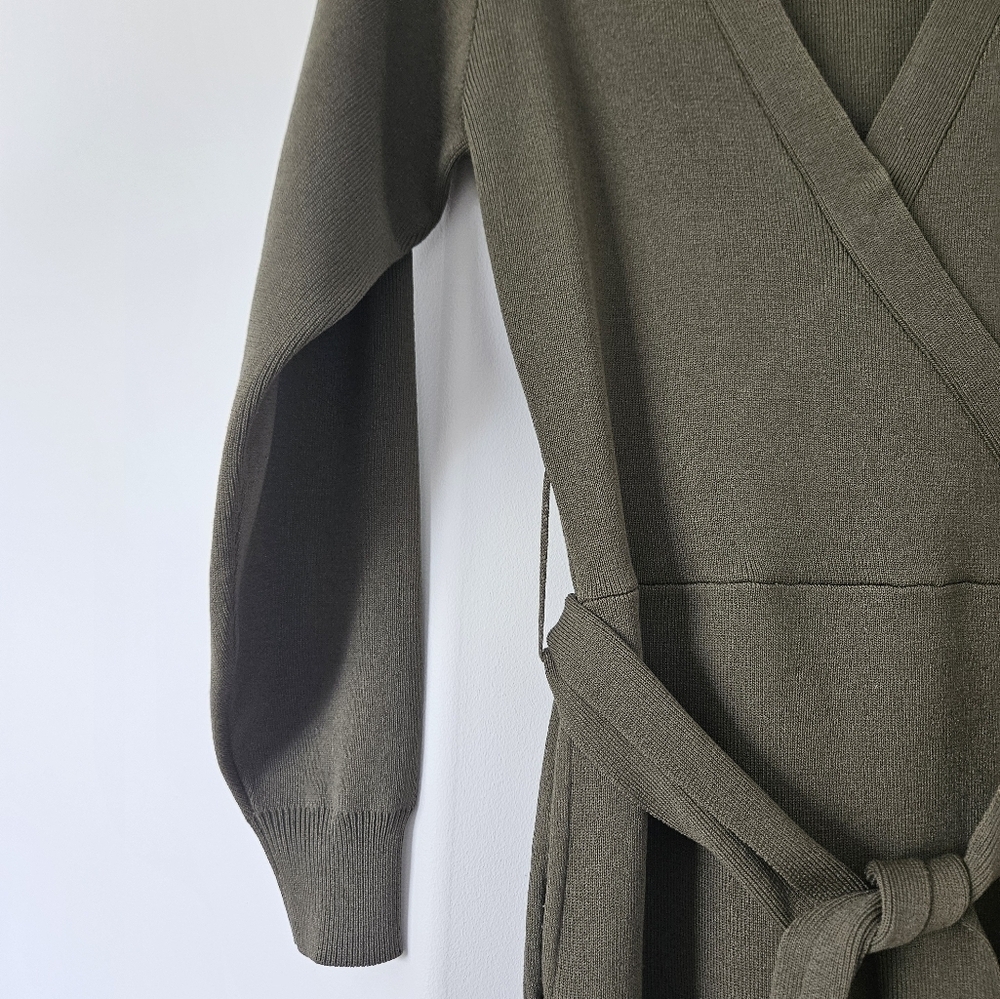 Smash + Tess Green Wrap Bishop Sleeve Dress - Picture 3 of 8